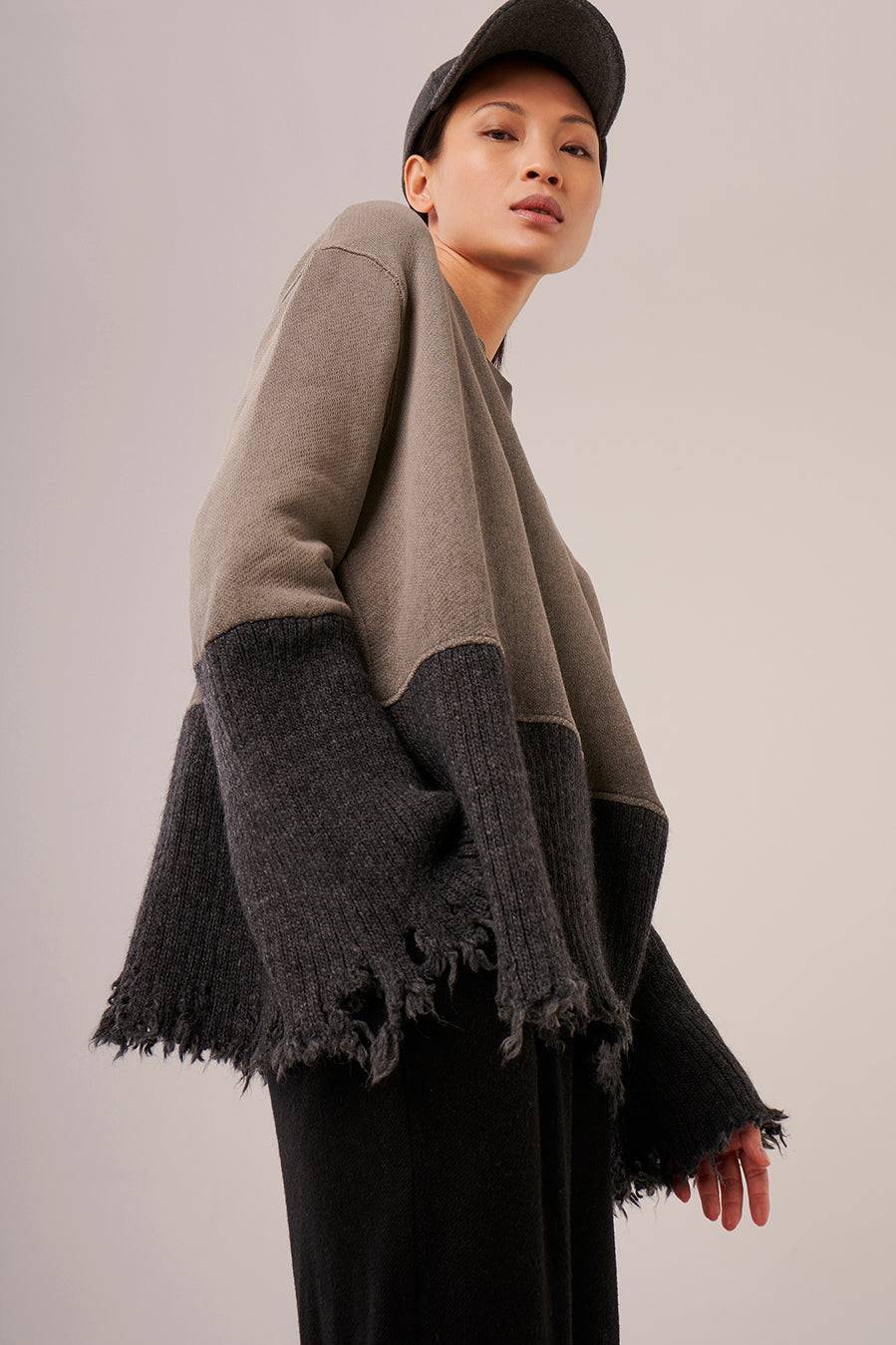 Liv Bergen Sweater Cotton dye in mocca Clearance-Verkauf