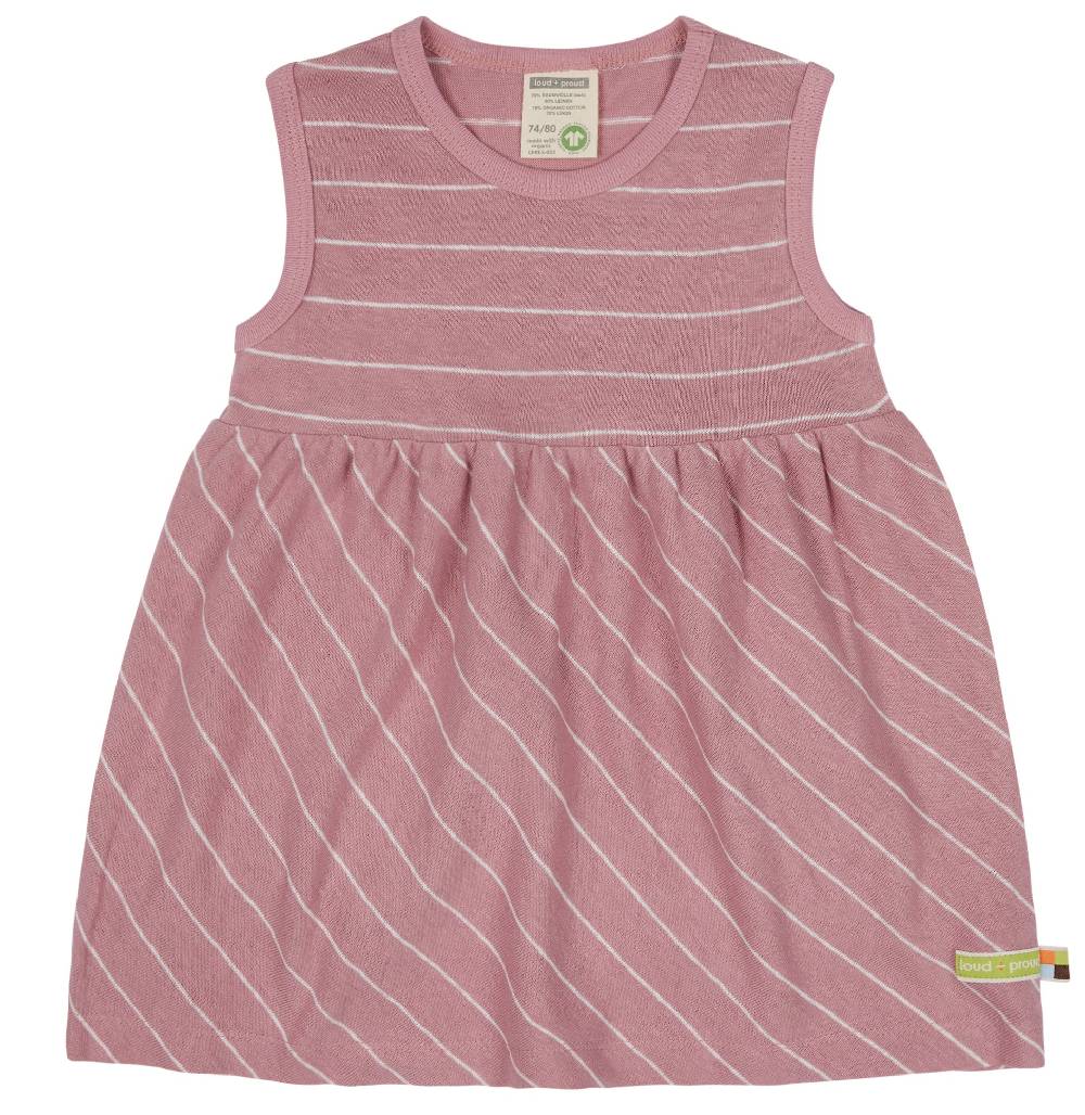Loud Proud Kleid Streifen mit Leinen Begrenztes Angebot