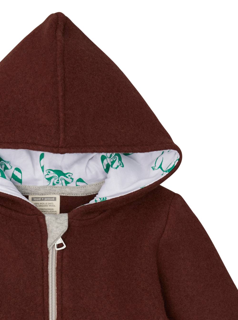 Loud Proud Wollfleece-Jacke mit Kapuze Discount Store für neue Produkte