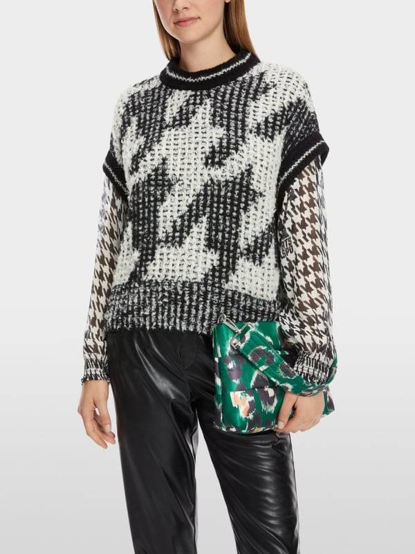 Marc Cain Chickcheck-Pullunder Knitted in Germany Große Rabatte