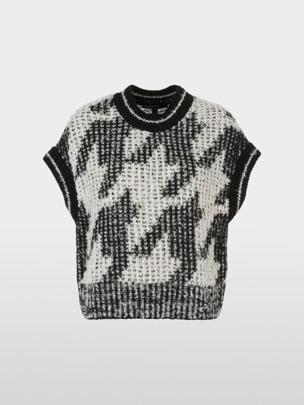 Marc Cain Chickcheck-Pullunder Knitted in Germany Große Rabatte