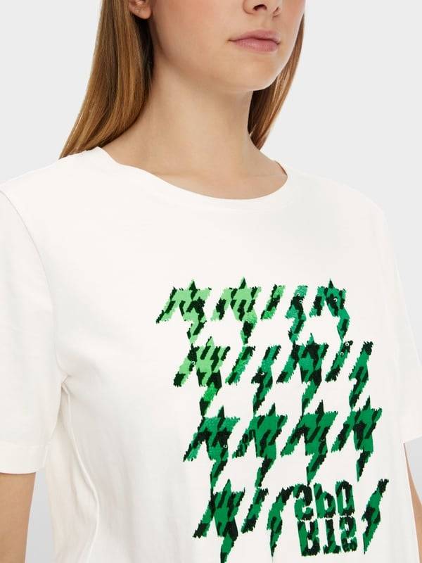 Marc Cain T-Shirt mit platziertem Chickcheck Tägliche Deals