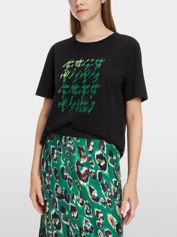 Marc Cain T-Shirt mit platziertem Chickcheck Sonderangebote