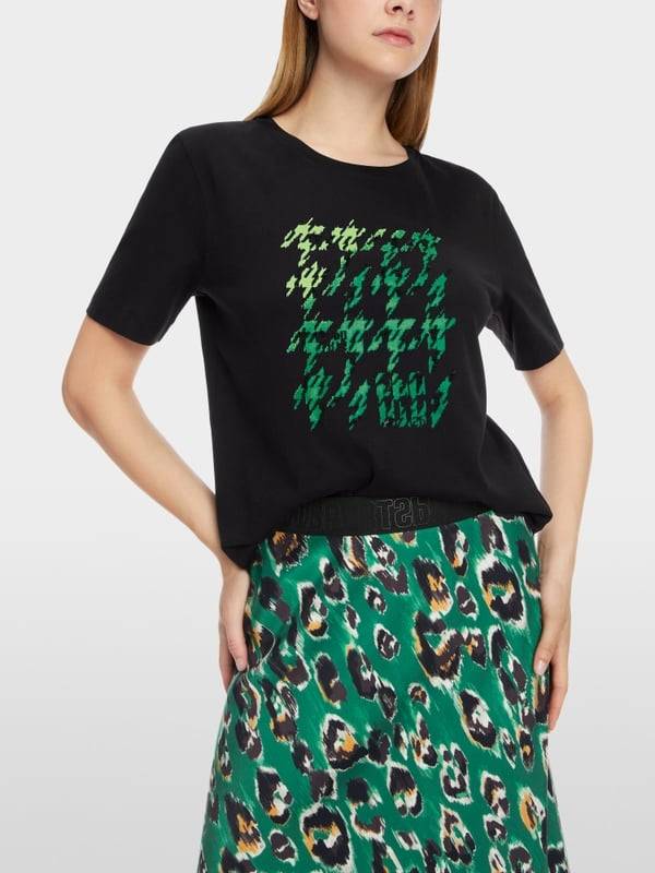 Marc Cain T-Shirt mit platziertem Chickcheck Sonderangebote