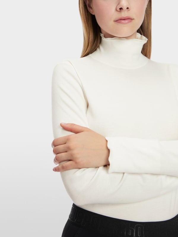 Marc Cain T-Shirt mit offenkantigem Mock-Neck Wochenangebot