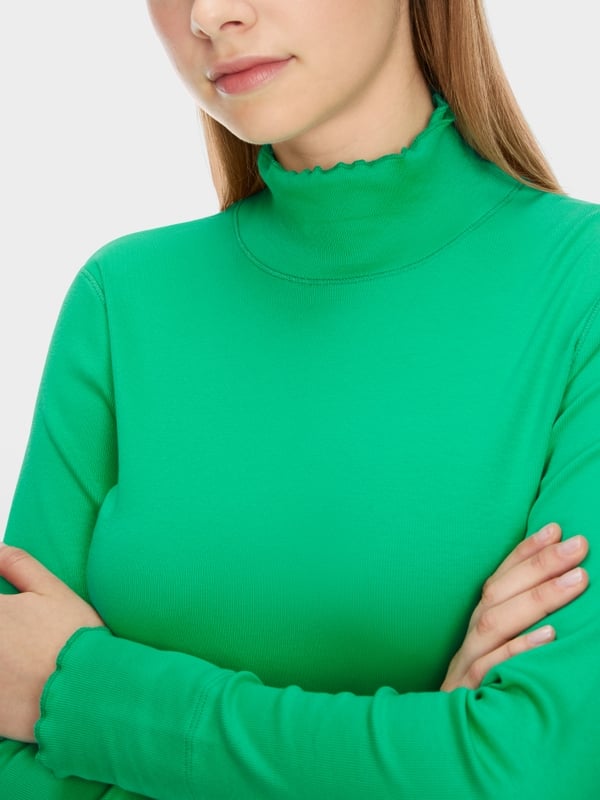 Marc Cain T-Shirt mit offenkantigem Mock-Neck Kostenlose Rückgabe