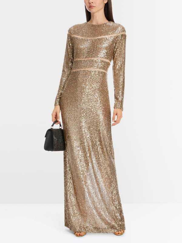 Marc Cain Langes Pailletten-Kleid Kostenloser Versand