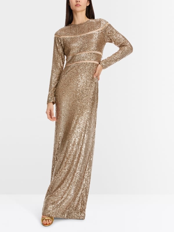 Marc Cain Langes Pailletten-Kleid Kostenloser Versand