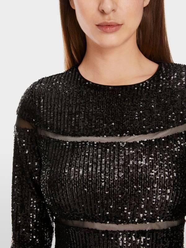 Marc Cain Langes Pailletten-Kleid Begrenztes Angebot