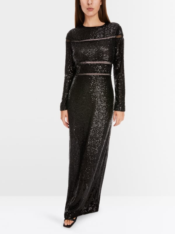 Marc Cain Langes Pailletten-Kleid Begrenztes Angebot