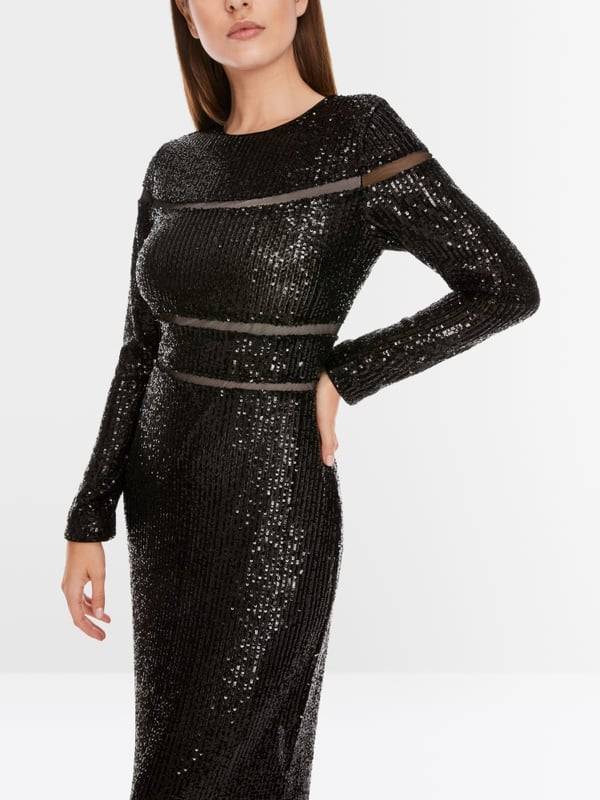Marc Cain Langes Pailletten-Kleid Begrenztes Angebot
