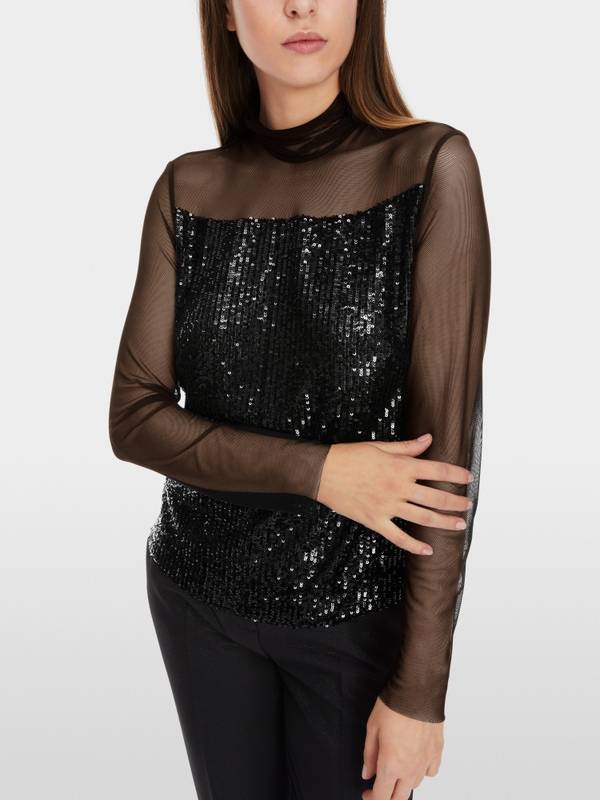 Marc Cain Schlupf-Bluse mit Pailletten Preisnachlass