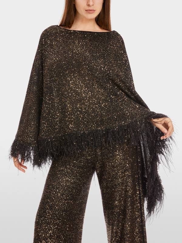 Marc Cain Poncho mit Straußenfedern Weihnachtsangebot
