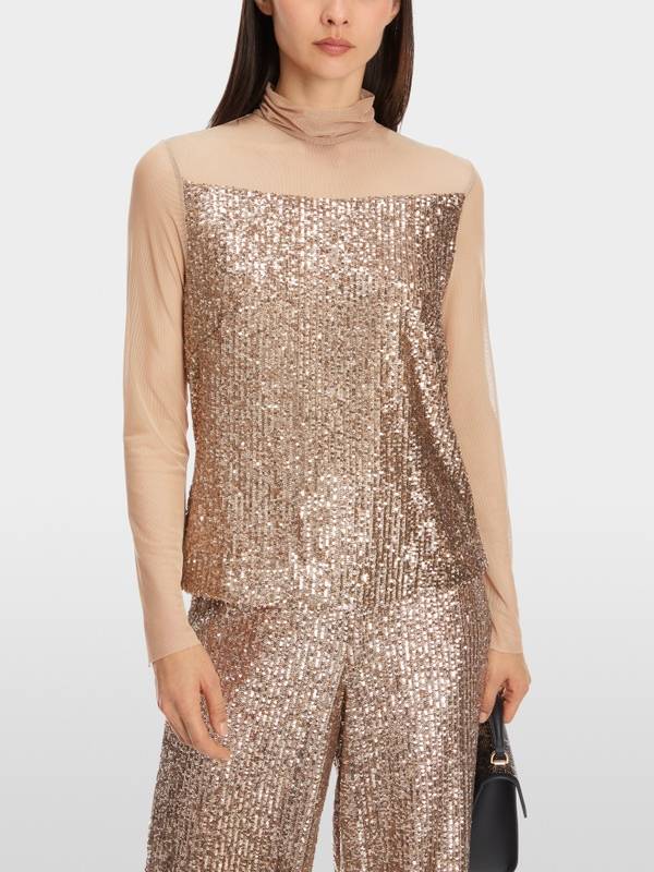 Marc Cain Schlupf-Bluse mit Pailletten Heißer Verkauf