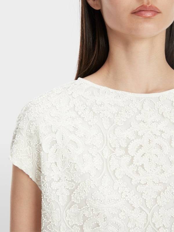 Marc Cain Voile-Bluse mit Stickerei Top Angebot