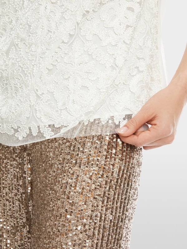 Marc Cain Voile-Bluse mit Stickerei Top Angebot
