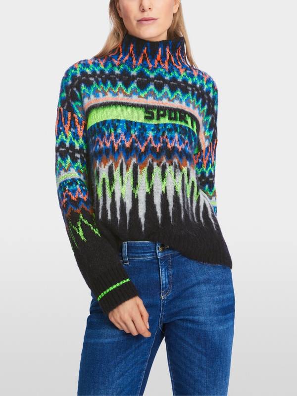 Marc Cain Jacquard-Sweater Knitted in Germany Super Sparpreis