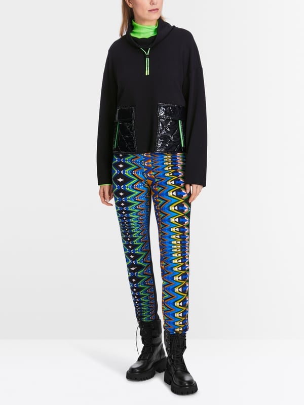 Marc Cain Oversized Sweatshirt in Materialmix Bis zu 50% Rabatt