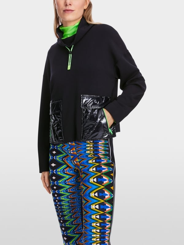 Marc Cain Oversized Sweatshirt in Materialmix Bis zu 50% Rabatt
