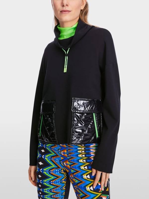 Marc Cain Oversized Sweatshirt in Materialmix Bis zu 50% Rabatt