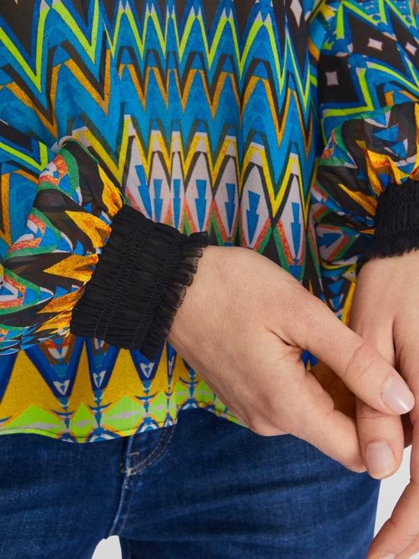 Marc Cain Weite Bluse mit Allover-Print Flash Sale