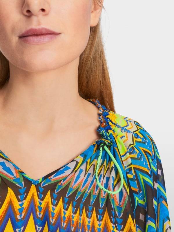 Marc Cain Weite Bluse mit Allover-Print Flash Sale