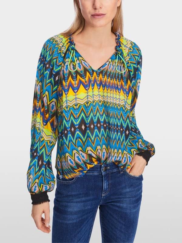 Marc Cain Weite Bluse mit Allover-Print Flash Sale