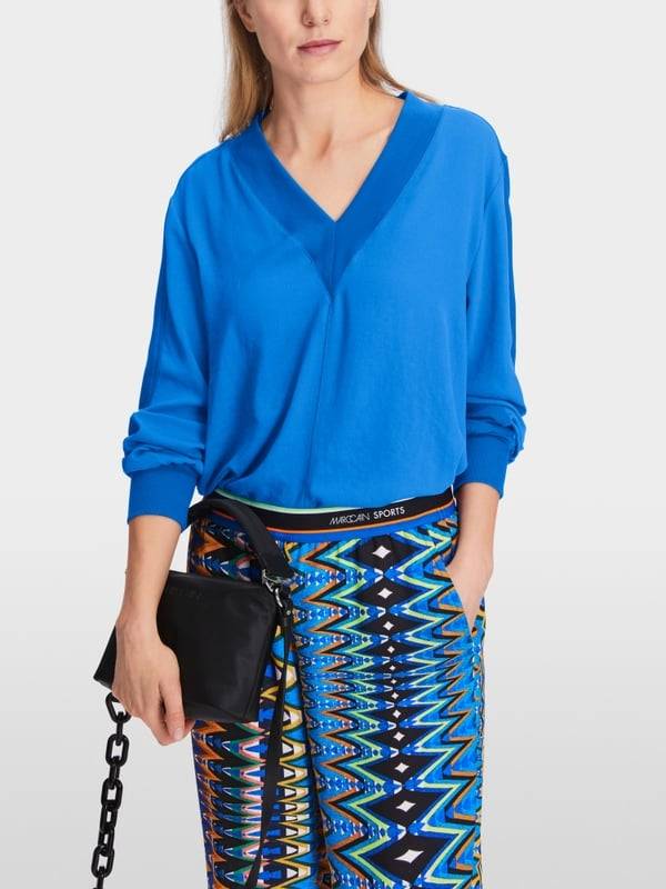 Marc Cain Lässige Bluse in Materialmix Begrenztes Angebot
