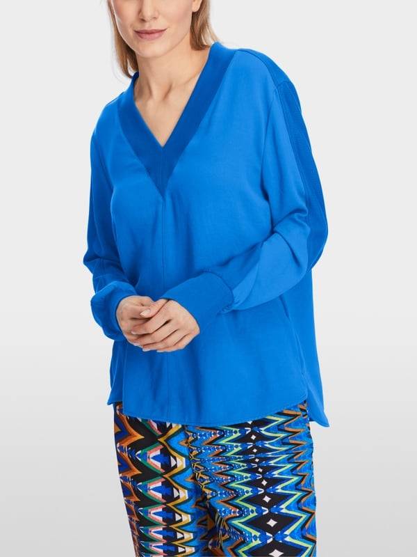 Marc Cain Lässige Bluse in Materialmix Begrenztes Angebot