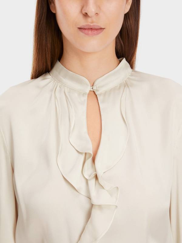 Marc Cain Elegante Bluse mit Volant 2025