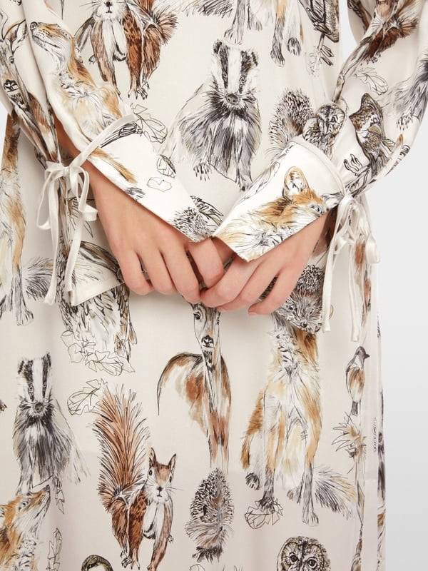 Marc Cain Langes Kleid mit Tierprint Fabrikverkauf