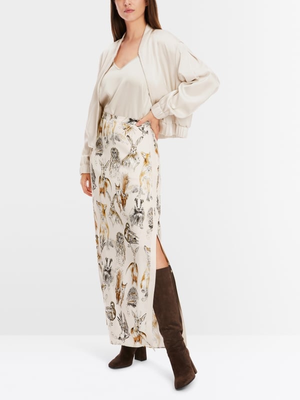 Marc Cain Langer Rock mit Tier-Print Flash Sale
