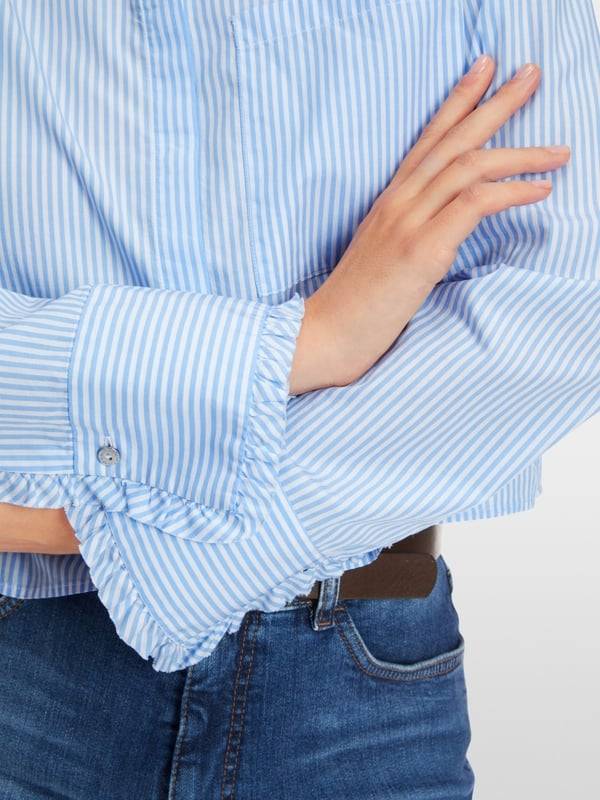Marc Cain Gestreifte Bluse aus reiner Baumwolle Osterangebot