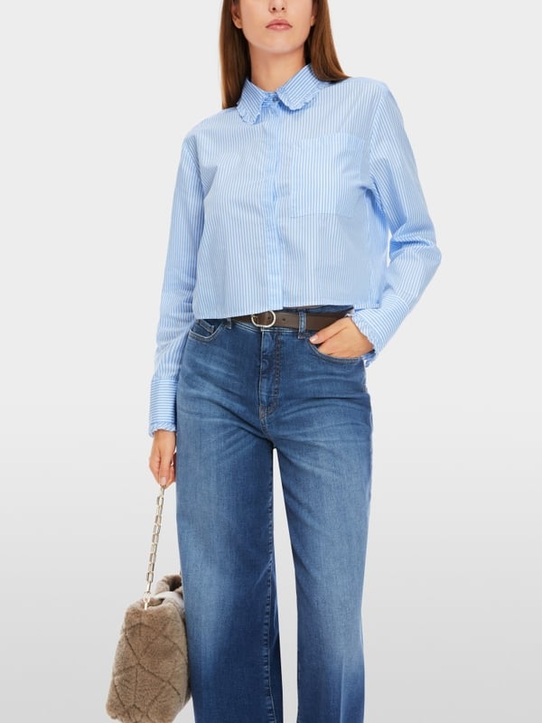 Marc Cain Gestreifte Bluse aus reiner Baumwolle Osterangebot