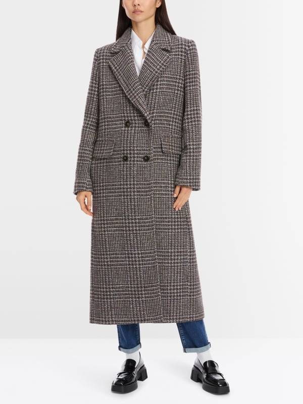 Marc Cain Langer Blazer-Mantel in Vintage-Karo Heißer Verkauf