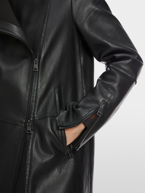 Marc Cain Lange Lederjacke mit Zipp Sonderangebote