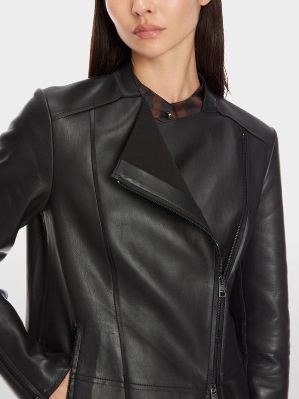 Marc Cain Lange Lederjacke mit Zipp Sonderangebote