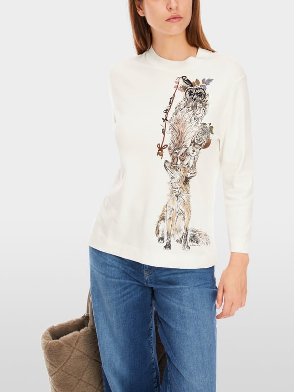Marc Cain T-Shirt aus reiner Baumwolle Outlet