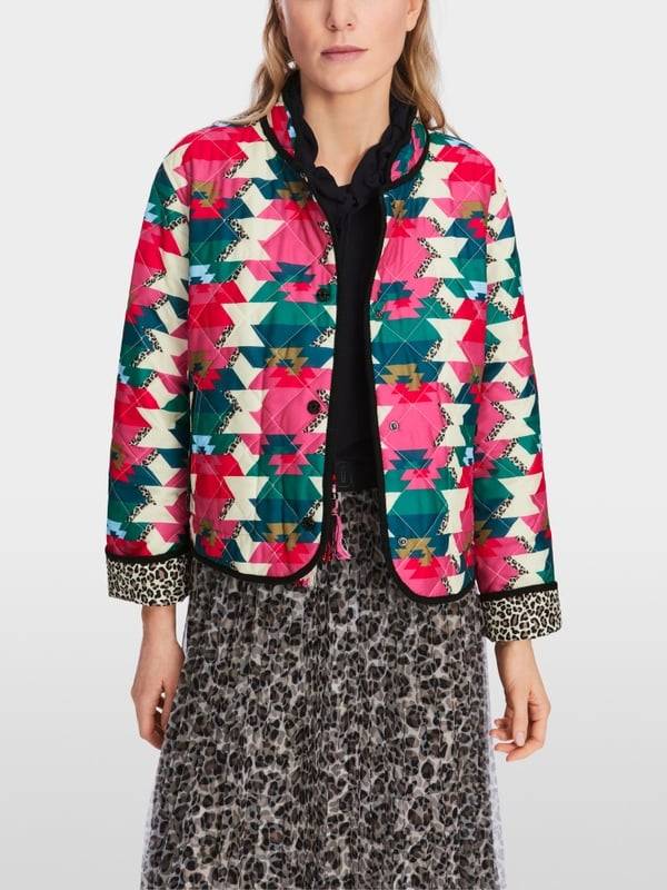 Marc Cain Reversible Steppjacke mit Print Sonderangebot der Fabrik