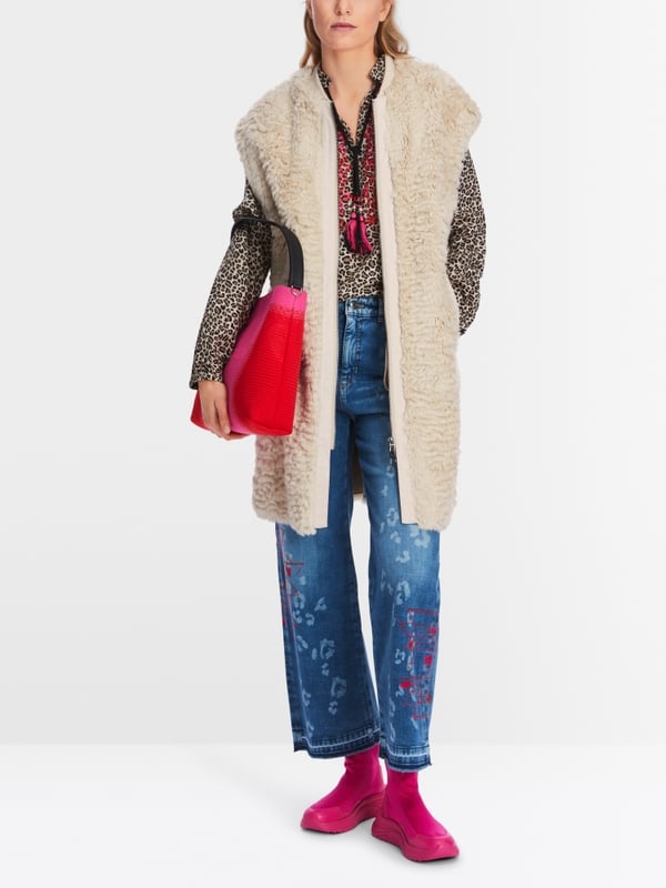 Marc Cain Weste aus lockigem Fun Fur 50% Rabatt mit kostenlosem Versand