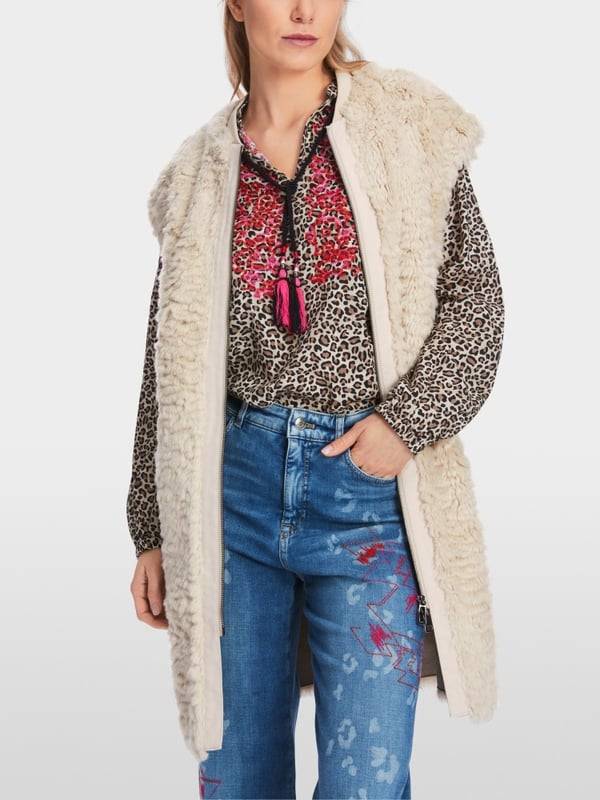Marc Cain Weste aus lockigem Fun Fur 50% Rabatt mit kostenlosem Versand
