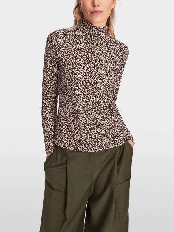 Marc Cain Longsleeve in Leo-Print Kostenloser Versand