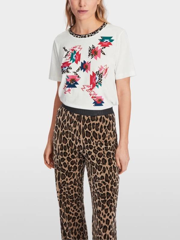 Marc Cain Baumwoll-T-Shirt "Rethink Together" Nur für heute