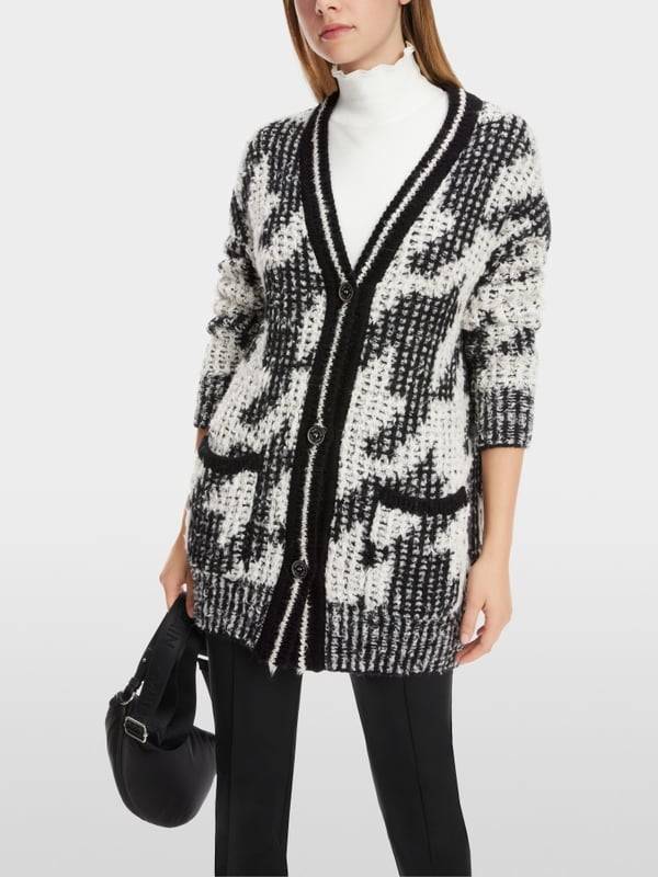Marc Cain Chickcheck-Cardigan Knitted in Germany Sonderangebot