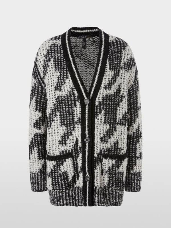 Marc Cain Chickcheck-Cardigan Knitted in Germany Sonderangebot