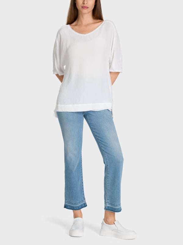 Marc Cain Unifarbene Schlupfbluse Neueste Stile
