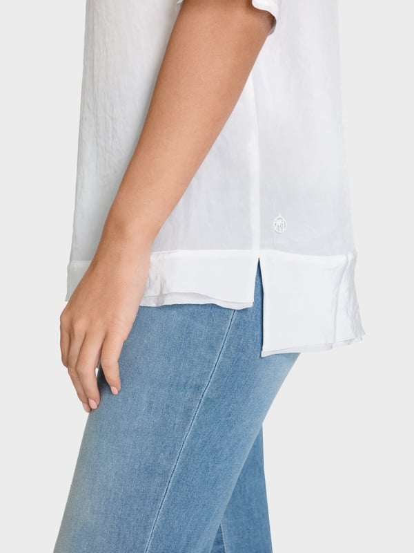 Marc Cain Unifarbene Schlupfbluse Neueste Stile