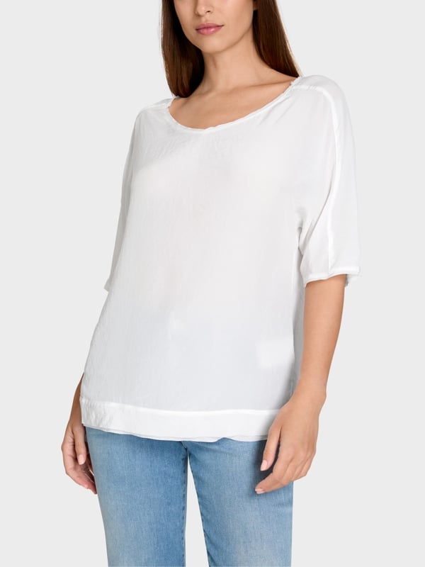Marc Cain Unifarbene Schlupfbluse Neueste Stile