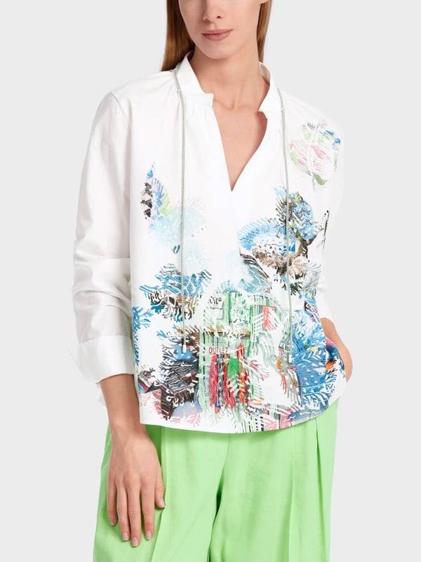 Marc Cain Bluse mit Print und Applikationen Letzter Tag