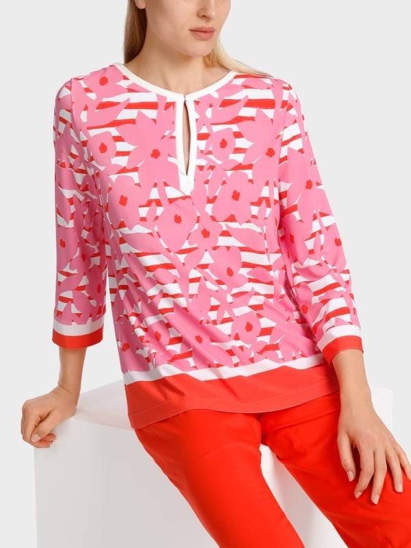 Marc Cain Elegante Bluse mit Overprint Bis zu 65% Rabatt